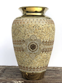 Thumbnail for AFD Insculpted Large Jeweled Vase Décor AFD Gold, Ivory 