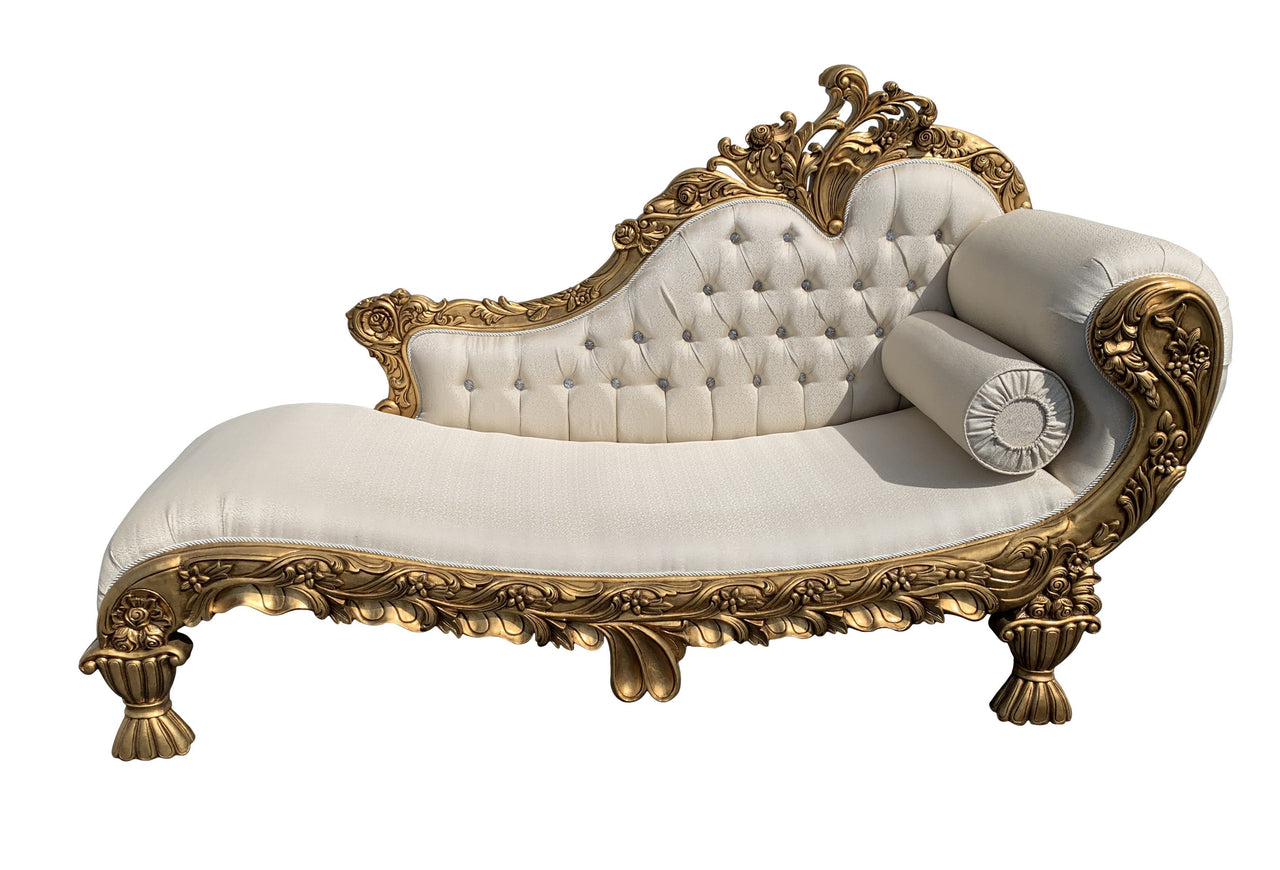 AFD Cream and Gold Bourdoir Chaise Chaise AFD Cream, Gold 