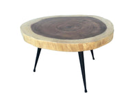 Thumbnail for AFD Teak Round Coffee Table Iron Leg Tables AFD Natural 