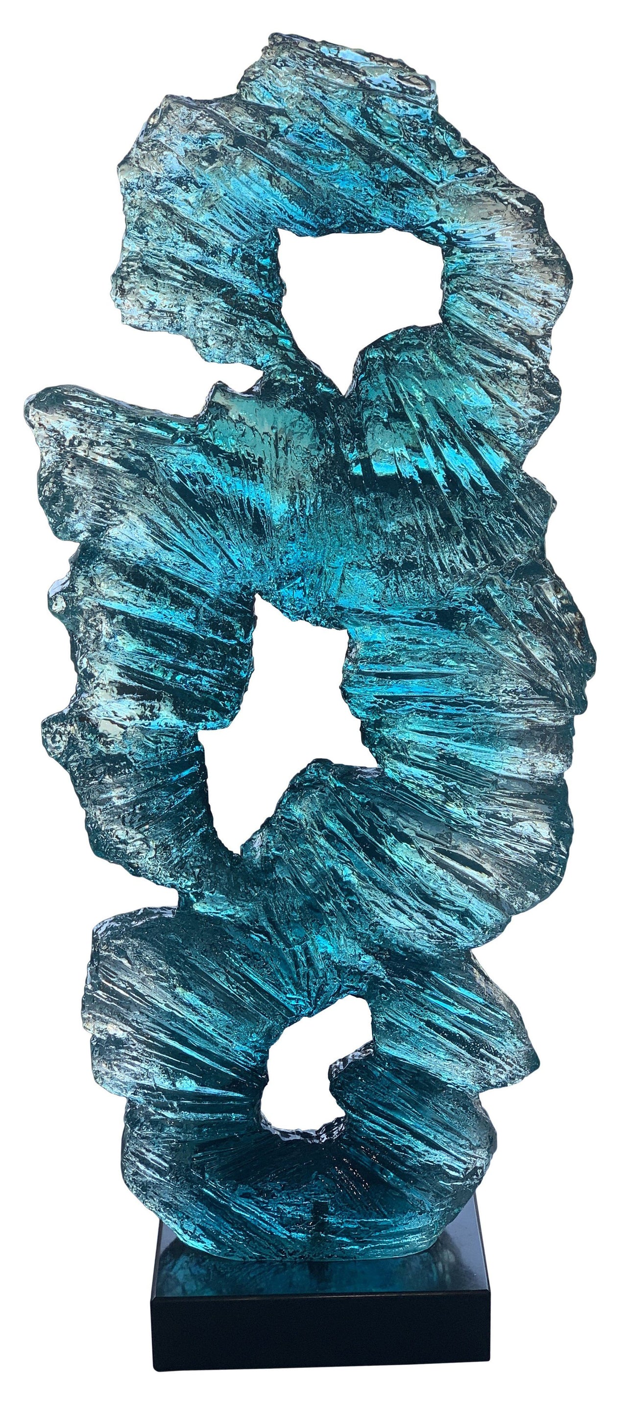 AFD Blue Acrylic Art Abstract 37 Inches Fireplace AFD Blue 