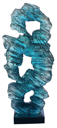 Thumbnail for AFD Blue Acrylic Art Abstract 37 Inches Fireplace AFD Blue 