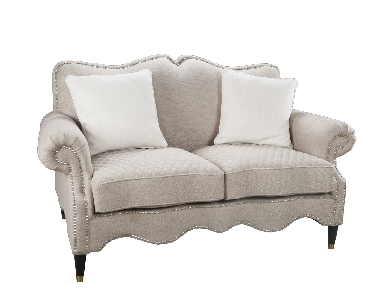 AFD Vogue Quilted Linen Gray Loveseat Sofa AFD GRAY 
