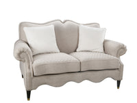 Thumbnail for AFD Vogue Quilted Linen Gray Loveseat Sofa AFD GRAY 