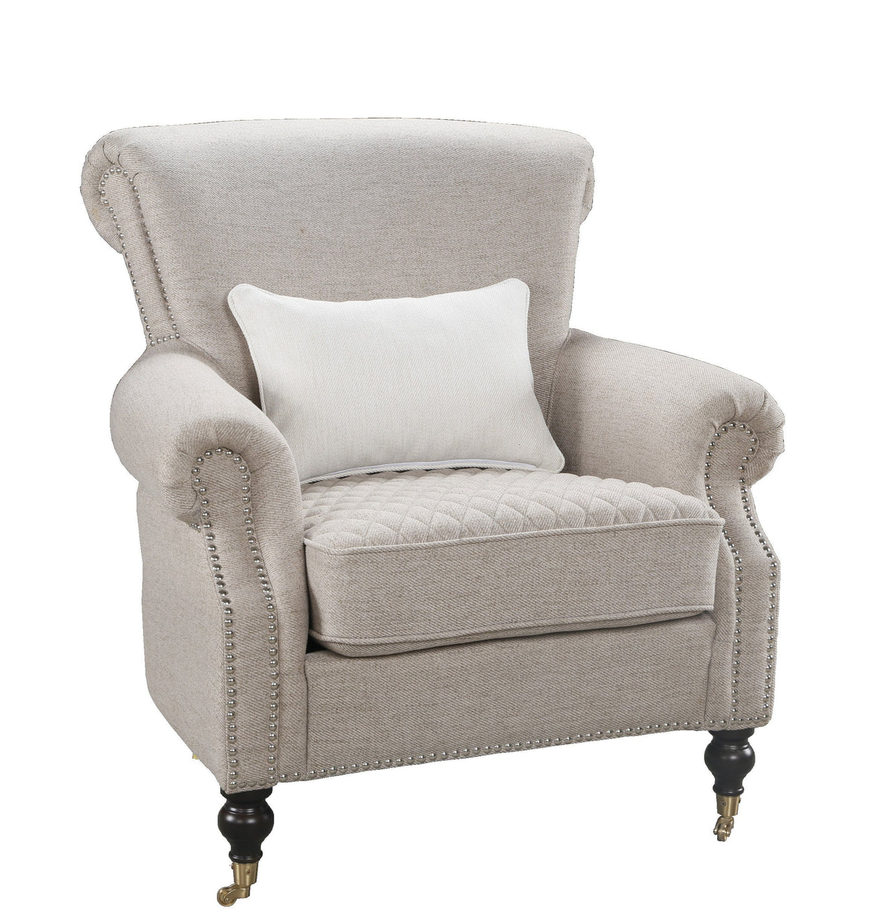 AFD Vogue Quilted Linen Gray Chair Chairs AFD GRAY 