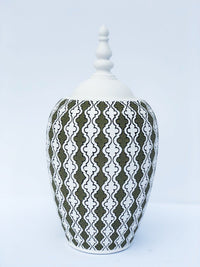 Thumbnail for AFD Olive White Madeira Canister With Lid Décor AFD MULTI COLORED 