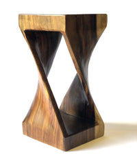Thumbnail for AFD Millennium Suar Twisted Wood Stool Table 22 To 24H In Stools AFD Chocolate-Brown 