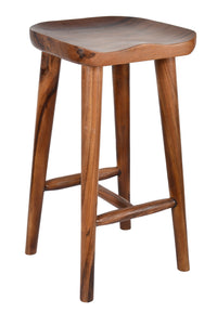 Thumbnail for AFD Contoured Seat Suar Wood Bar Stool Stools AFD Chocolate-Brown 