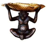 Thumbnail for AFD Poly Monkey with Gold leaf Leaf Bowl 36-D96 Décor AFD Gold, Brown 