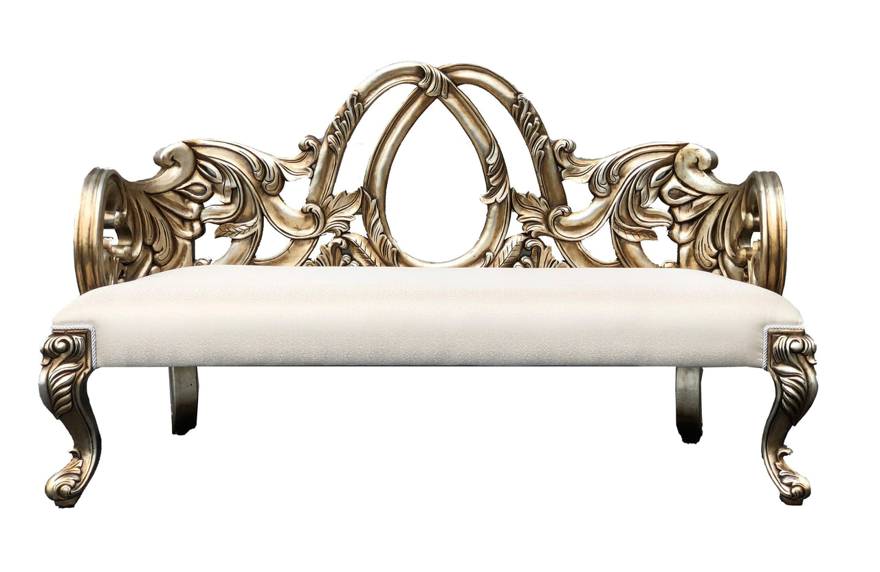 AFD Platina Heavy Carved Bench Benches AFD Gold, White 