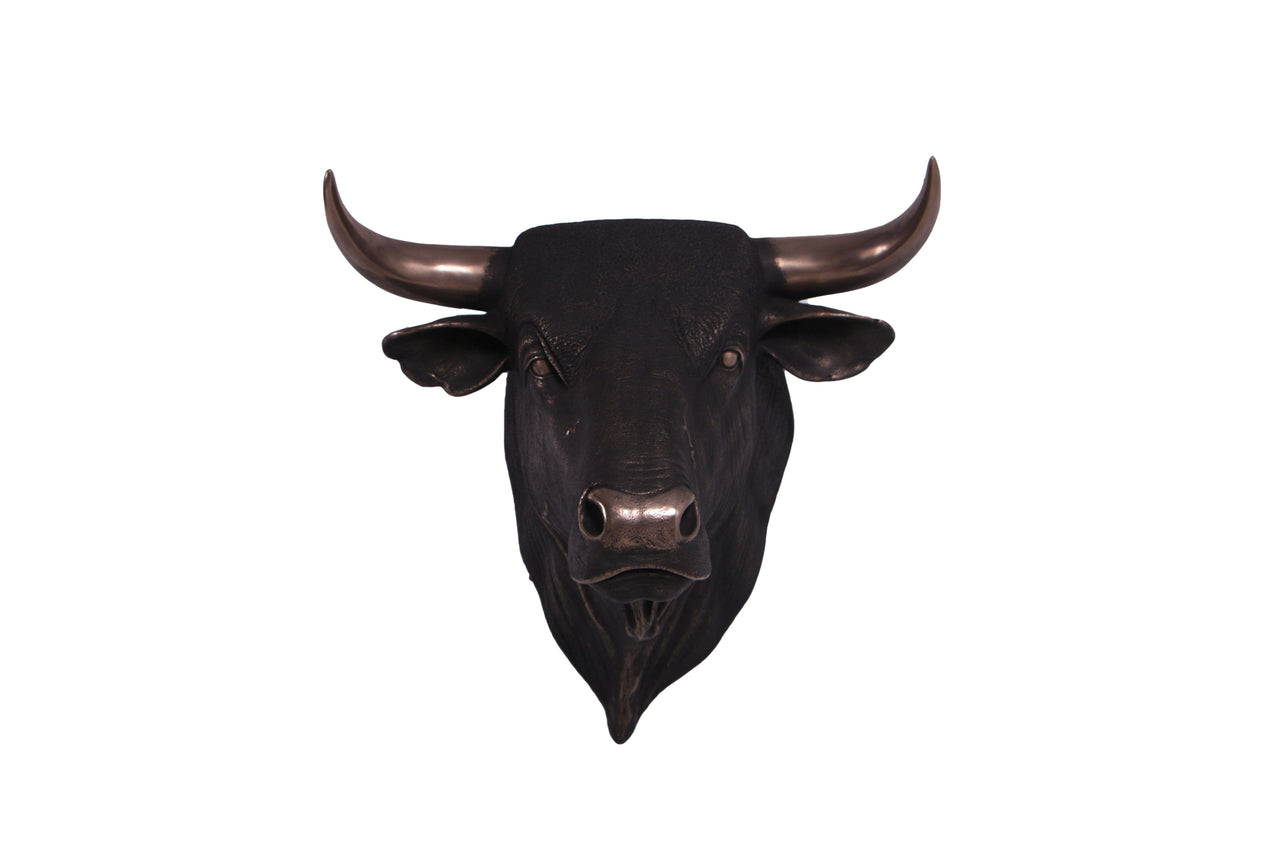 AFD Imperial Spanish Fighting Bull Head Wall Decor Statuary AFD Bronze 