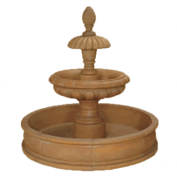 Fortino Two Tier Pond Outdoor Cast Stone Garden Fountain Fountain Tuscan 