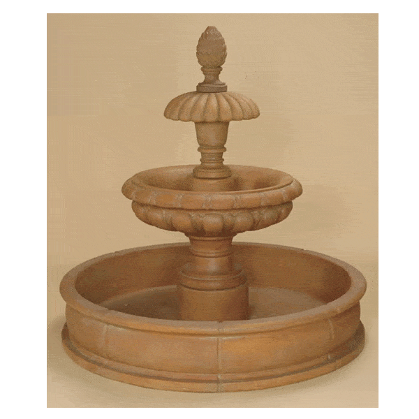 Fortino Two Tier Pond Outdoor Cast Stone Garden Fountain Fountain Tuscan 