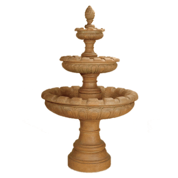 Regale Three Tier Outdoor Cast Stone Garden Fountain Fountain Tuscan 