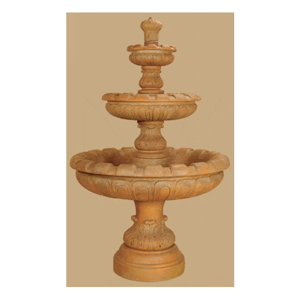 Princesse Three Tier Outdoor Cast Stone Garden Fountain Fountain Tuscan 