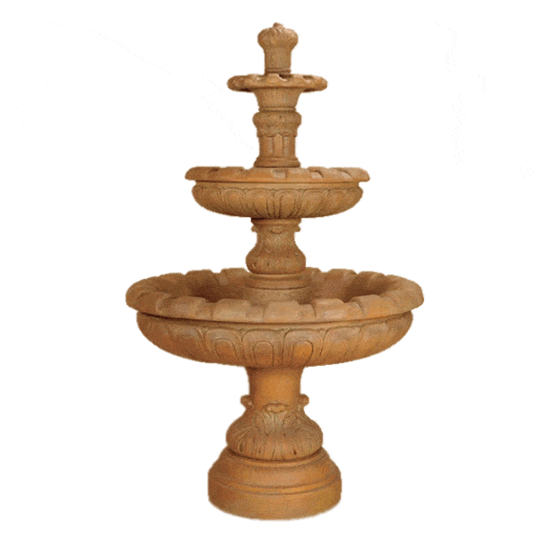 Louis XV Three Tier Outdoor Cast Stone Garden Fountain Fountain Tuscan 