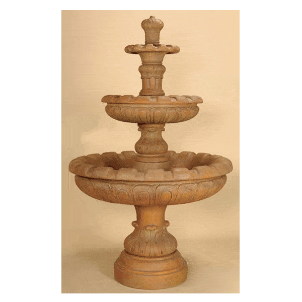 Louis XV Three Tier Outdoor Cast Stone Garden Fountain Fountain Tuscan 