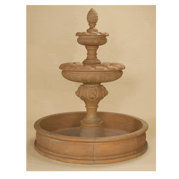 Empiro Two Tier Pond Outdoor Cast Stone Garden Fountain Fountain Tuscan 