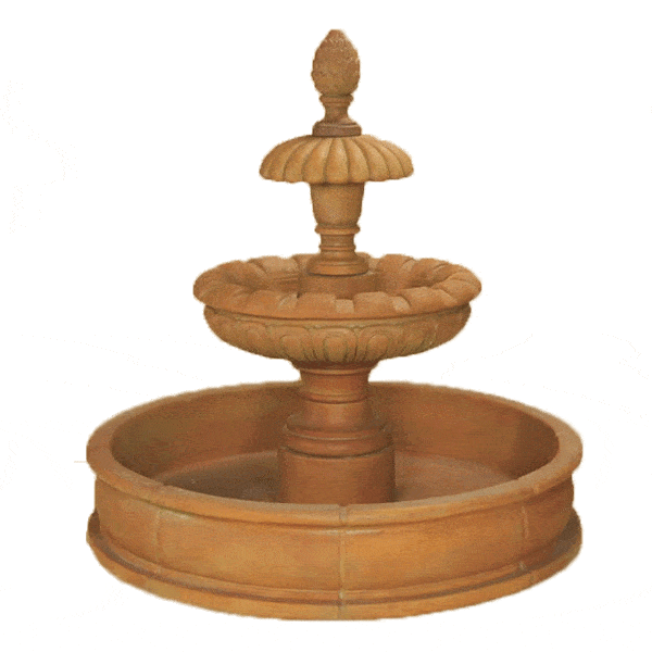 Caroline Two Tier Pond Outdoor Cast Stone Garden Fountain Fountain Tuscan 