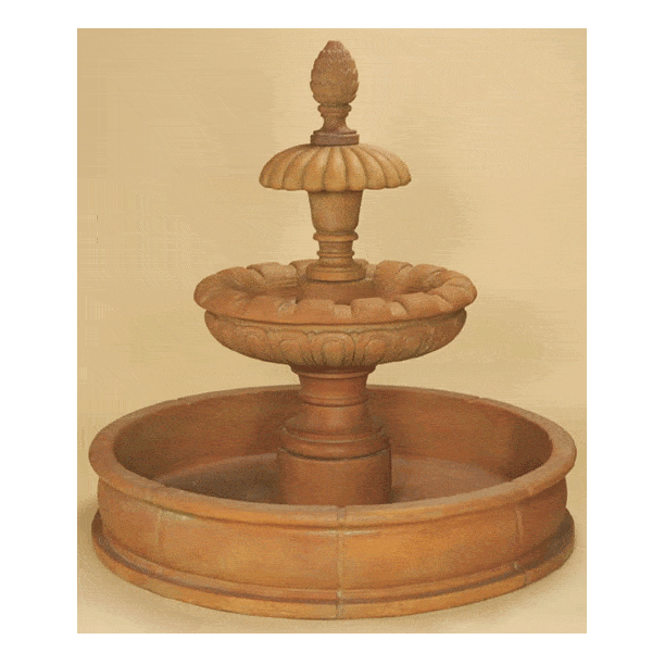 Caroline Two Tier Pond Outdoor Cast Stone Garden Fountain Fountain Tuscan 