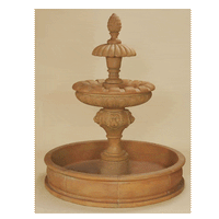 Thumbnail for Laurent Two Tier Pond Outdoor Cast Stone Garden Fountain Fountain Tuscan 