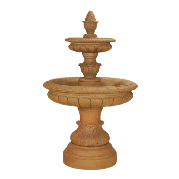 Rosea Two Tier Outdoor Cast Stone Garden Fountain Fountain Tuscan 