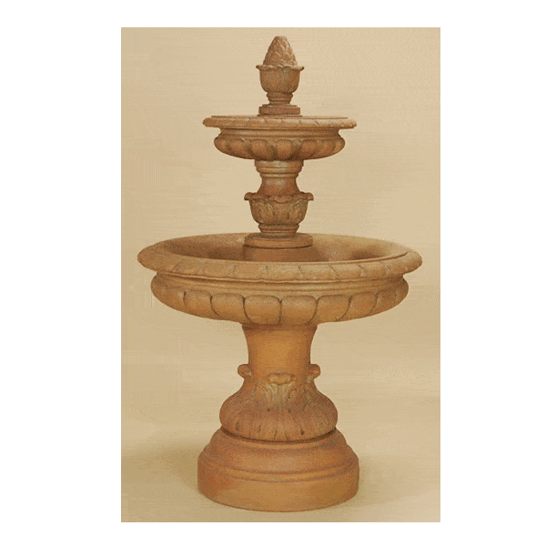 Rosea Two Tier Outdoor Cast Stone Garden Fountain Fountain Tuscan 