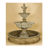 Thumbnail for Jardin Three Tier Pond Outdoor Cast Stone Garden Fountain Fountain Tuscan 