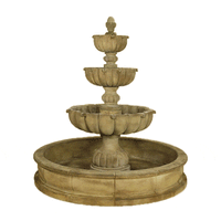 Thumbnail for Urbino Grande Three Tier Pond Outdoor Cast Stone Garden Fountain Fountain Tuscan 