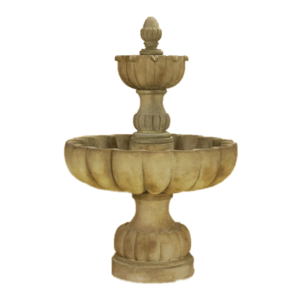 Urbino Grande Short Two Tier Outdoor Cast Stone Garden Fountain Fountain Tuscan 
