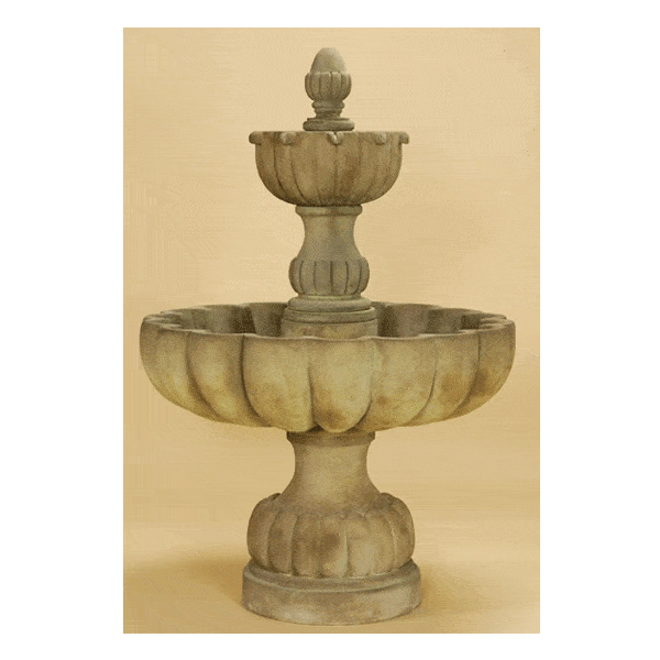 Urbino Grande Short Two Tier Outdoor Cast Stone Garden Fountain Fountain Tuscan 