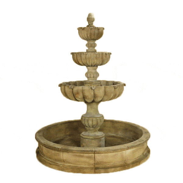 Urbino Grande Tall Three Tier Pond Outdoor Cast Stone Garden Fountain Fountain Tuscan 