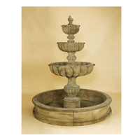 Thumbnail for Urbino Grande Tall Three Tier Pond Outdoor Cast Stone Garden Fountain Fountain Tuscan 