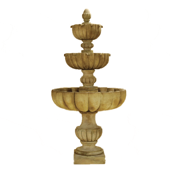 Urbino Grande Tall Three Tier Outdoor Cast Stone Garden Fountain Fountain Tuscan 