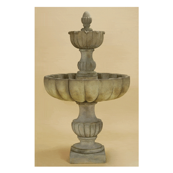 Urbino Grande Tall Two Tier Outdoor Cast Stone Garden Fountain Fountain Tuscan 