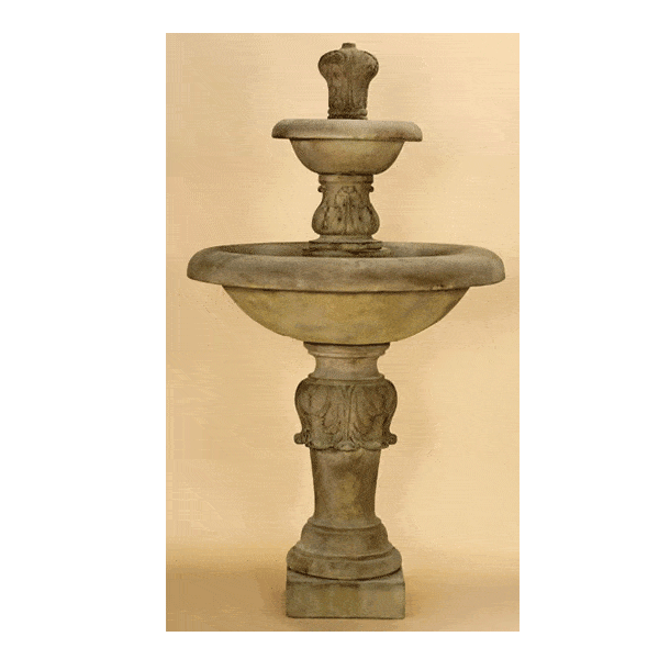 Barcellona Two Tier Outdoor Cast Stone Garden Fountain Fountain Tuscan 