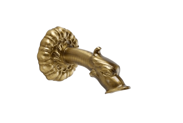 Large Swirl Dolphin Bronze Spout Spout Tuscan 