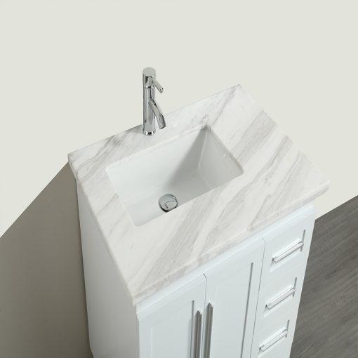 Eviva Loon 30″ Transitional Bathroom Vanity w/ White Carrara Top & Long Handles Vanity Eviva 