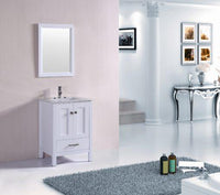 Thumbnail for Totti Shaker 24″ Transitional Bathroom Vanity with White Carrera Countertop Vanity Eviva 