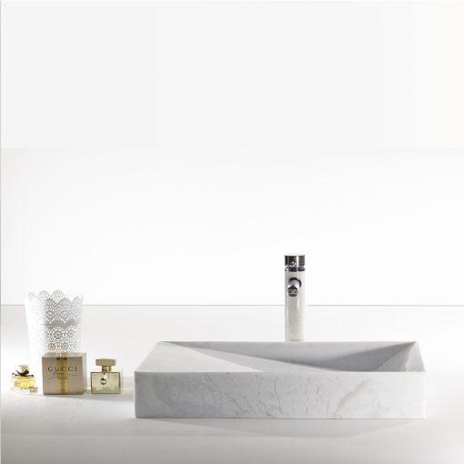 Eviva Slope 21 in. White Carrara Marble Vessel Sink Bathroom Vanity Eviva 