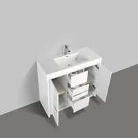 Thumbnail for Eviva Grace 48 in. White Bathroom Vanity with White Integrated Acrylic Countertop Vanity Eviva 