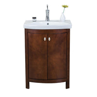 Thumbnail for Eviva Jersey 24″ Transitional Bathroom Vanity with White Porcelain Sink Vanity Eviva Walnut 