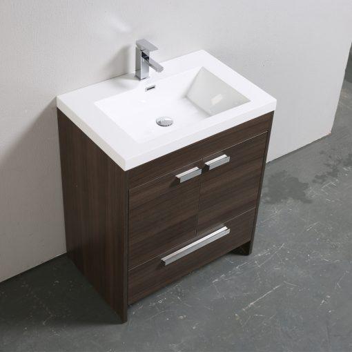 Eviva Lugano 30″ Modern Bathroom Vanity w/ White Integrated Top Vanity Eviva 