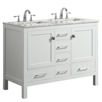 Thumbnail for Eviva Aberdeen 48″ Transitional Double Sink Bathroom Vanity w/ White Carrara Top Vanity Eviva 