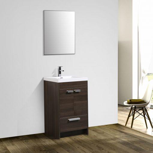 Eviva Lugano 24″ Modern Bathroom Vanity w/ White Integrated Top Vanity Eviva 