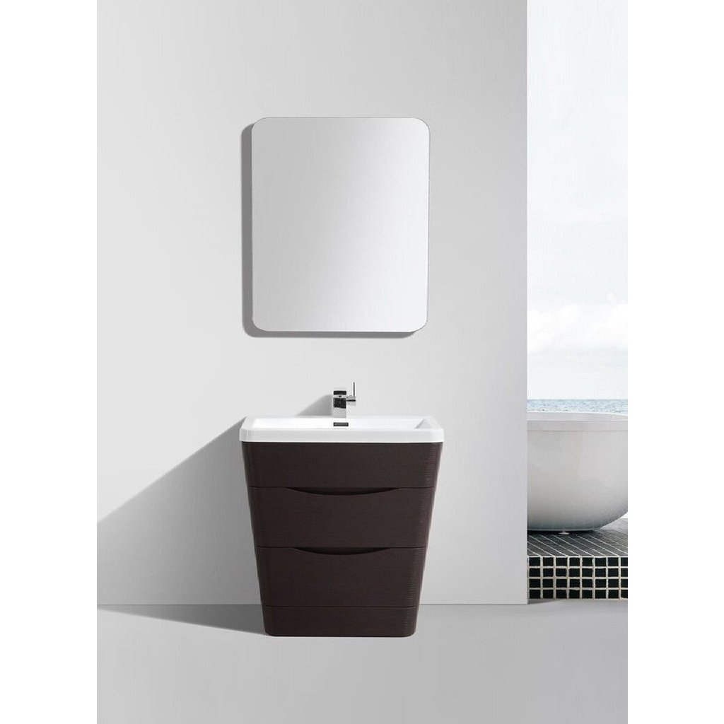 Eviva Victoria 31" Chest Nut Modern Vanity with White Integrated Acrylic Sink Vanity Eviva 