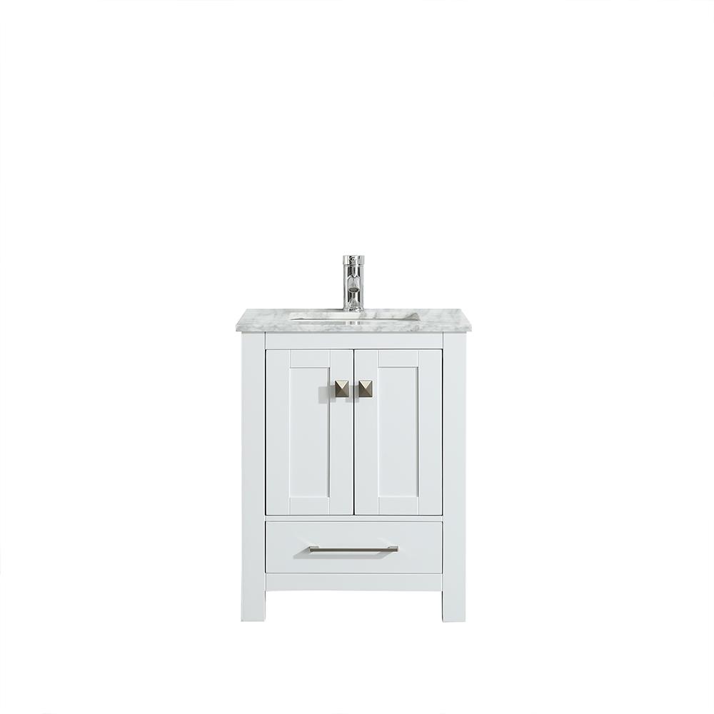Eviva London 30″ x 18″ Transitional Bathroom Vanity w/ White Carrara Top Vanity Eviva White 