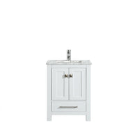 Thumbnail for Eviva London 30″ x 18″ Transitional Bathroom Vanity w/ White Carrara Top Vanity Eviva White 