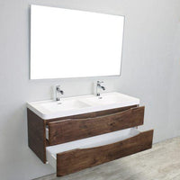 Thumbnail for Eviva Smile 48″ Wall Mount Modern Double Sink Bathroom Vanity w/ White Integrated Top Bathroom Vanity Eviva 