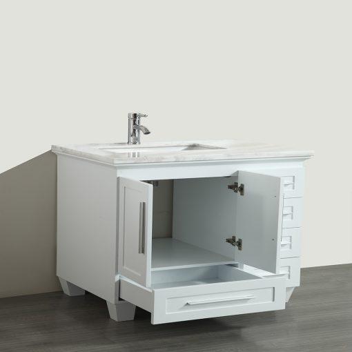 Eviva Loon 30″ Transitional Bathroom Vanity w/ White Carrara Top & Long Handles Vanity Eviva 
