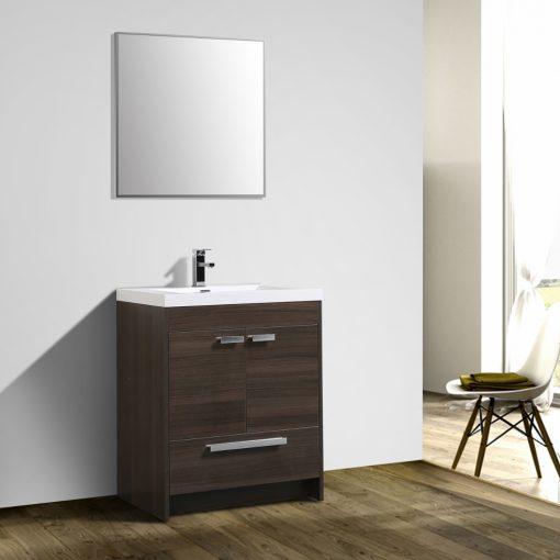 Eviva Lugano 30″ Modern Bathroom Vanity w/ White Integrated Top Vanity Eviva 
